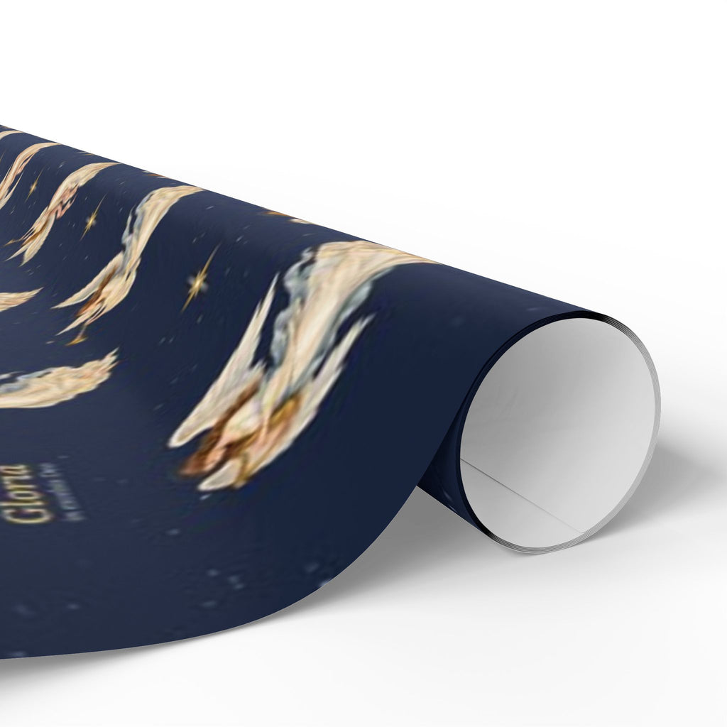 Gloria angel wrapping paper, lifestyle view