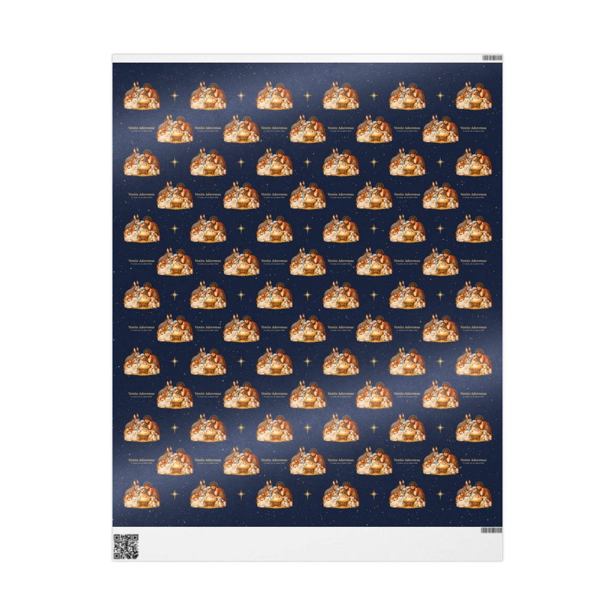 Venite Adoremus nativity wrapping paper, alternate view