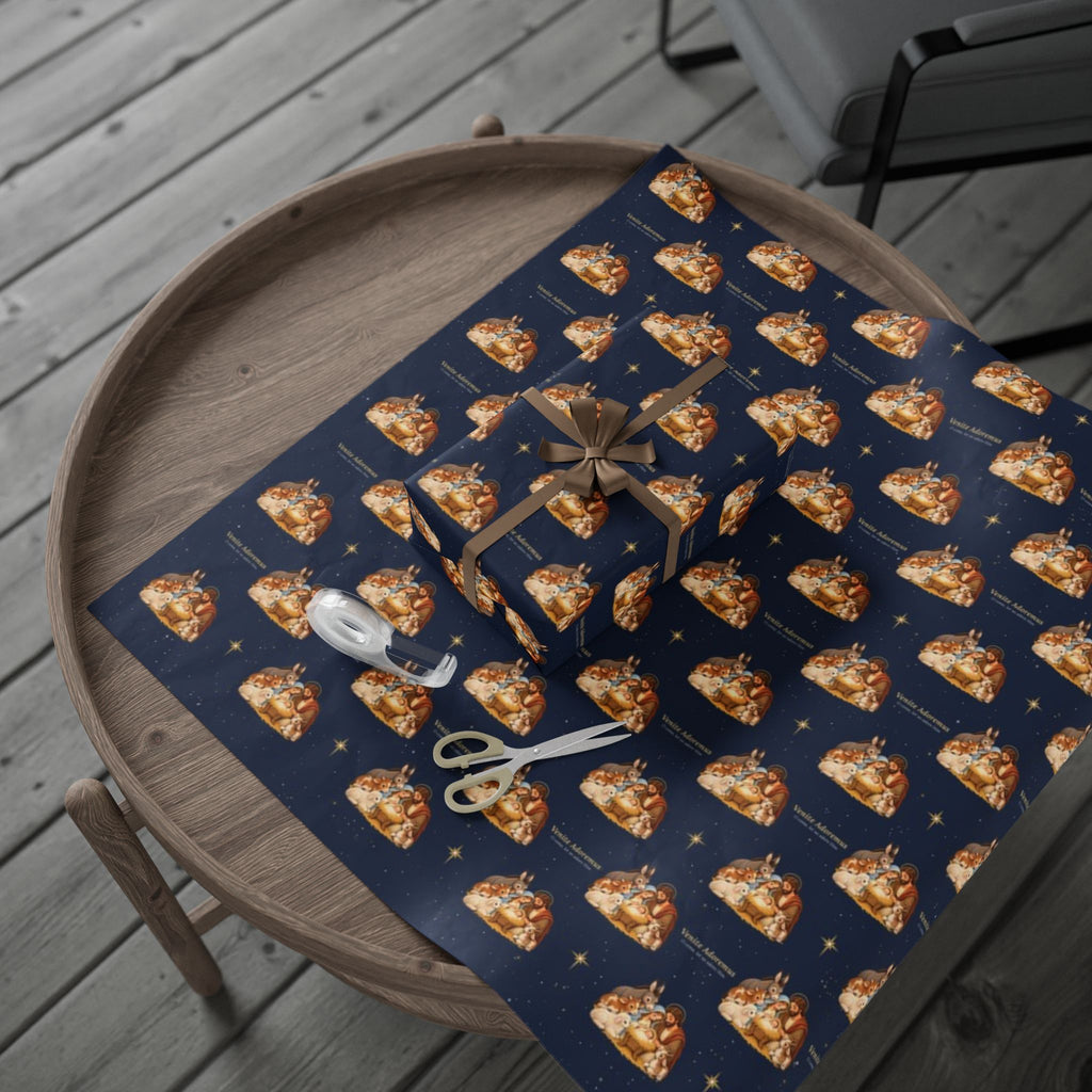 Nativity wrapping paper, rolled