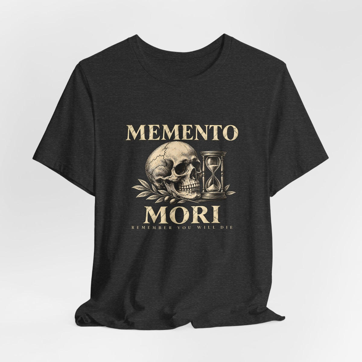 Memento Mori Skull Hourglass Graphic T-Shirt