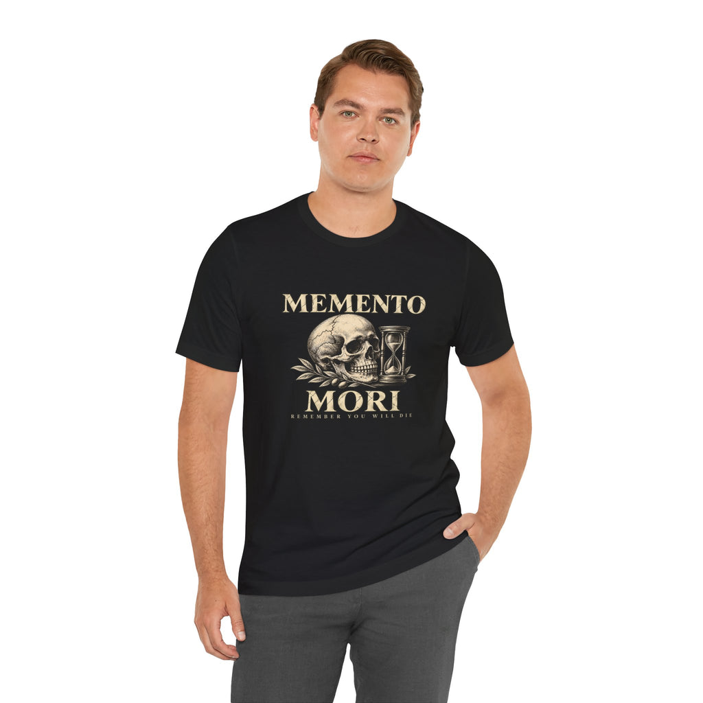 Memento Mori Skull Hourglass Graphic T-Shirt