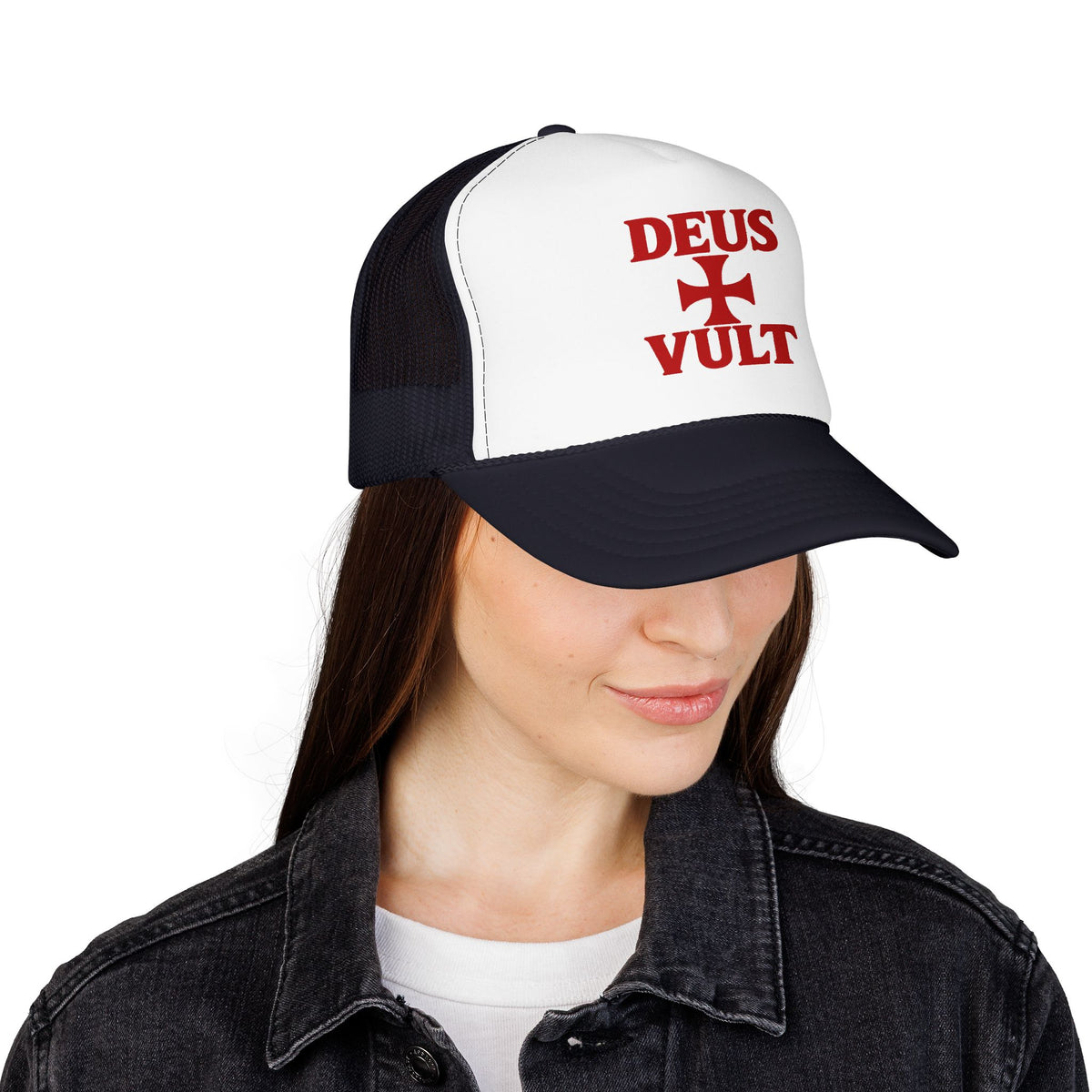 Deus Vult Cross Trucker Hat