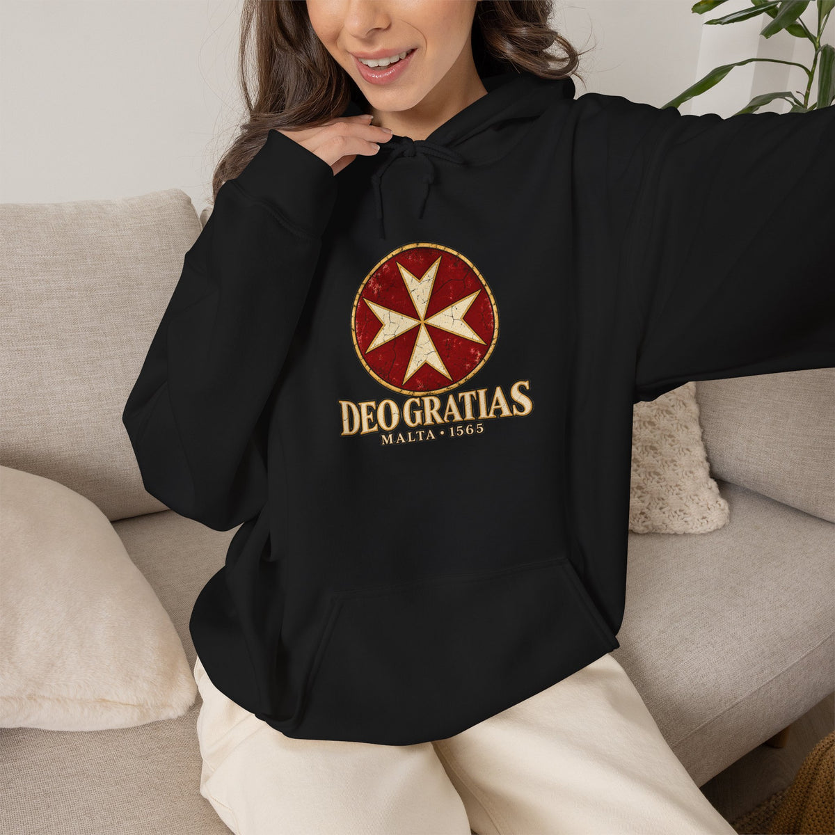 Malta 1565 Hoodie — Deo Gratias Maltese Cross