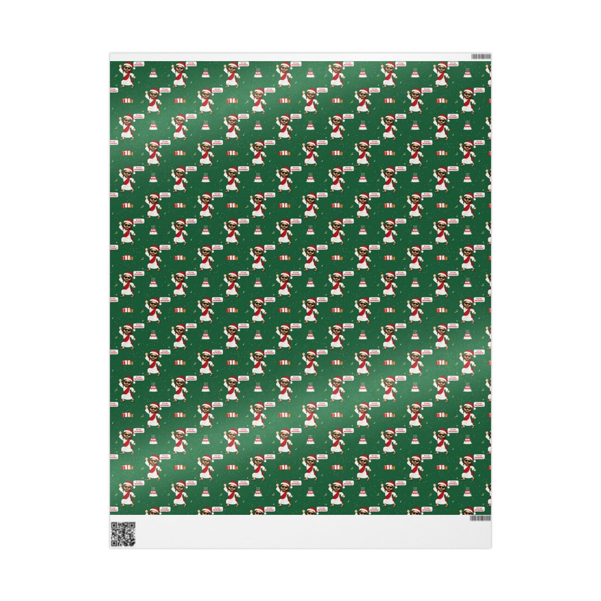 It's My Birthday Jesus Christmas wrapping paper, alternate view
