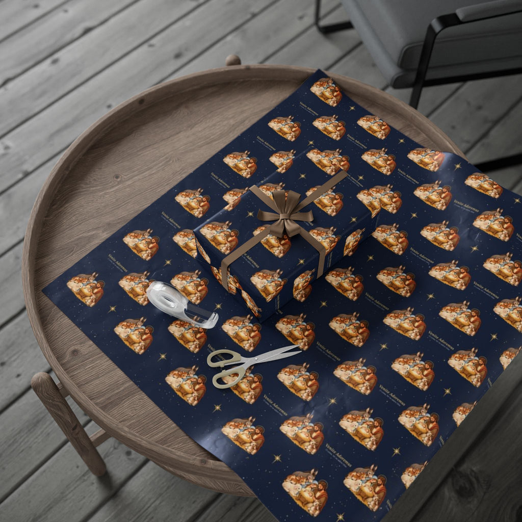 Nativity wrapping paper, finish detail