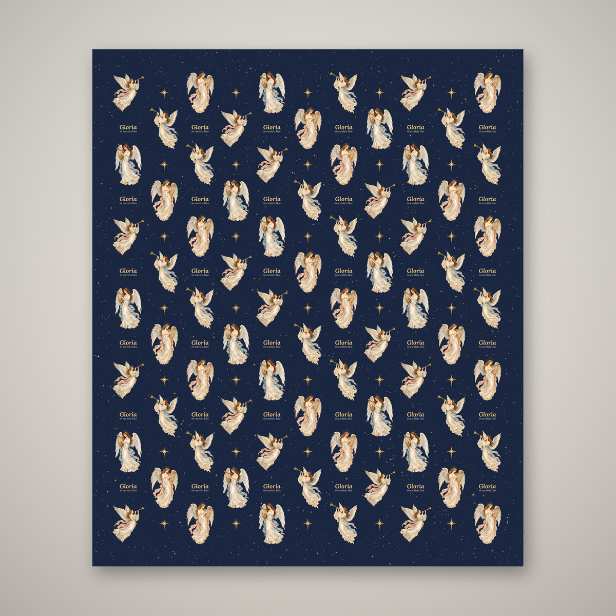 Gloria in excelsis Deo angel Christmas wrapping paper, full 30 x 36 inch sheet