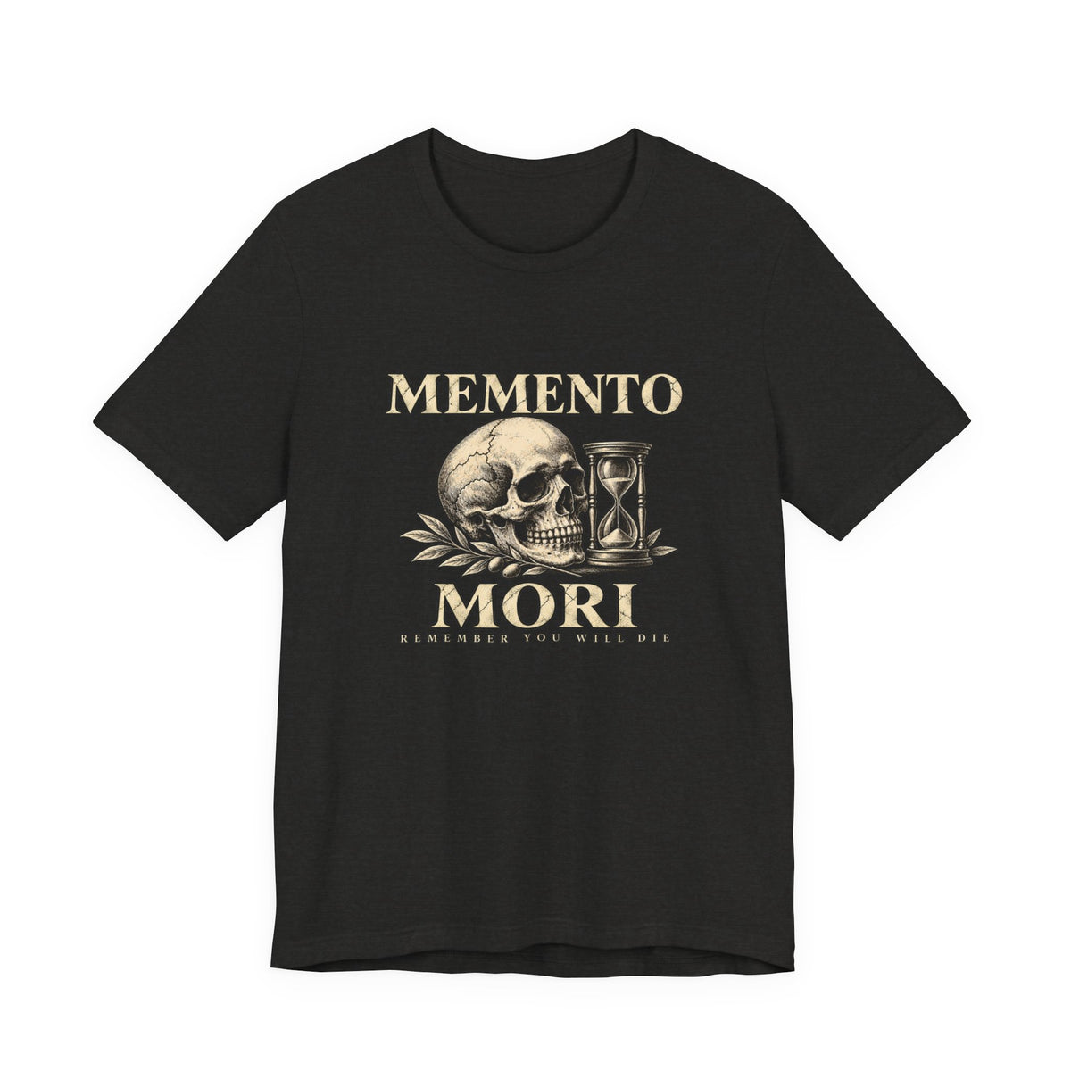 Memento Mori Skull Hourglass Graphic T-Shirt
