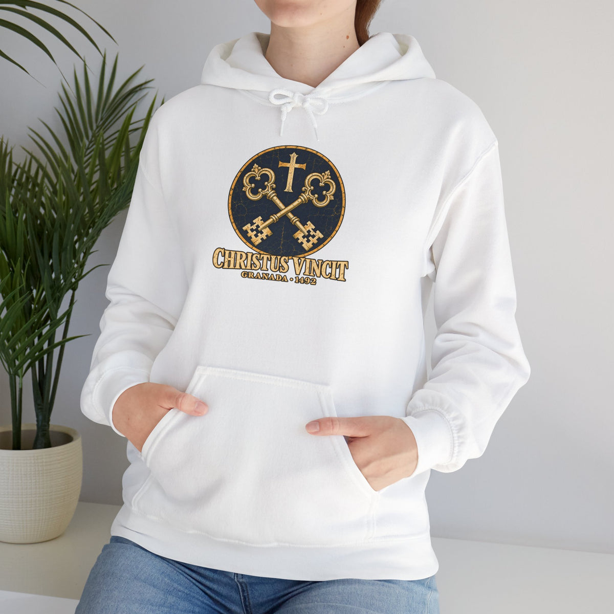 Granada 1492 Hoodie — Christus Vincit Crossed Keys Emblem
