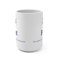 Fiat Marian mug with blue lily and crown of stars, Luke 1:38