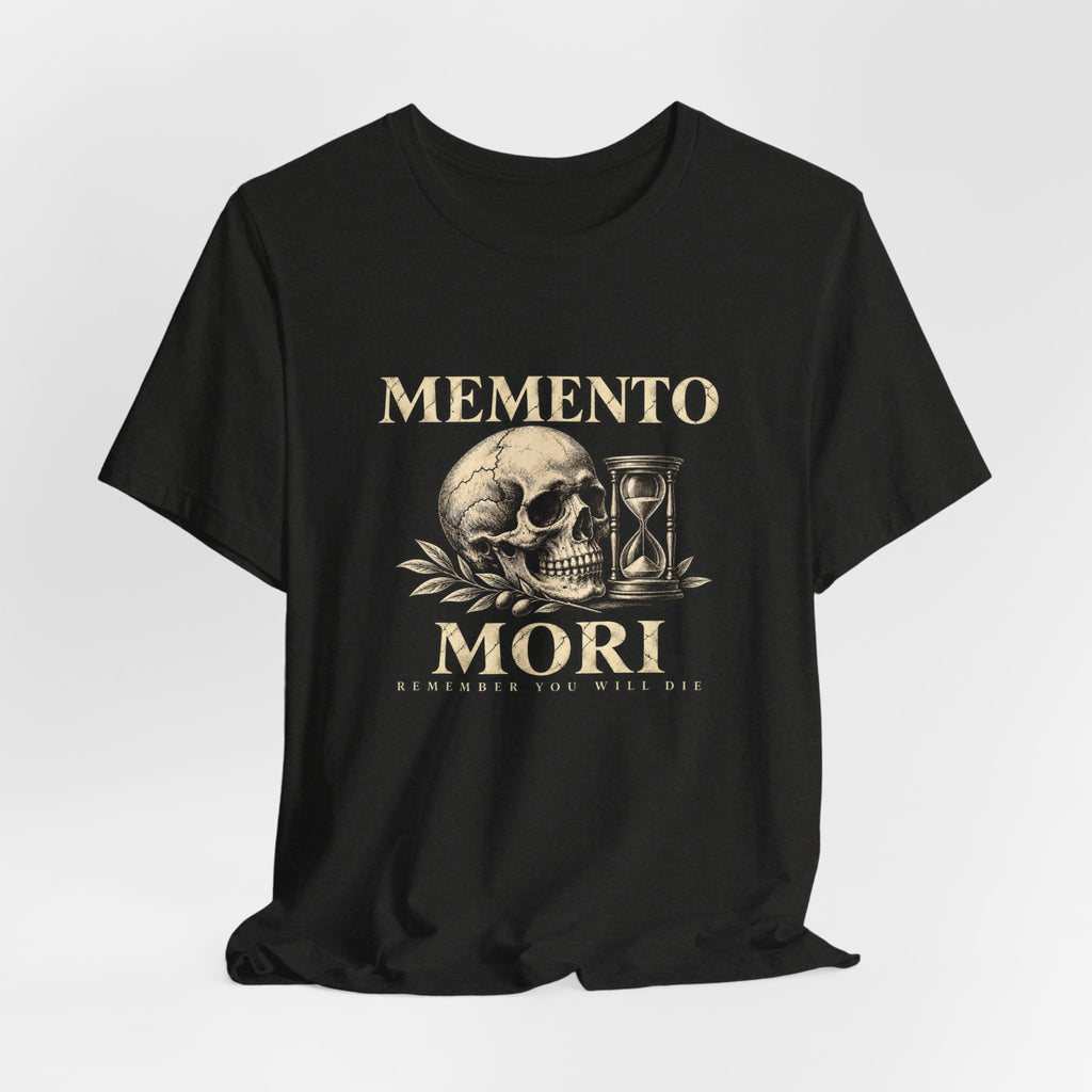 Memento Mori Skull Hourglass Graphic T-Shirt