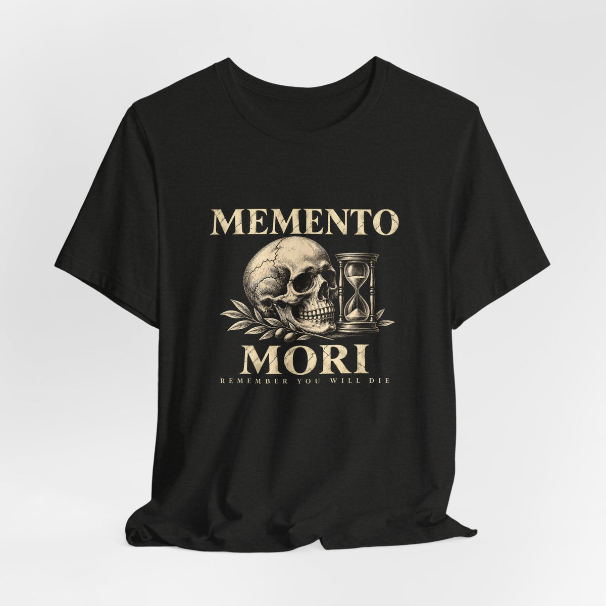 Memento Mori Skull Hourglass Graphic T-Shirt