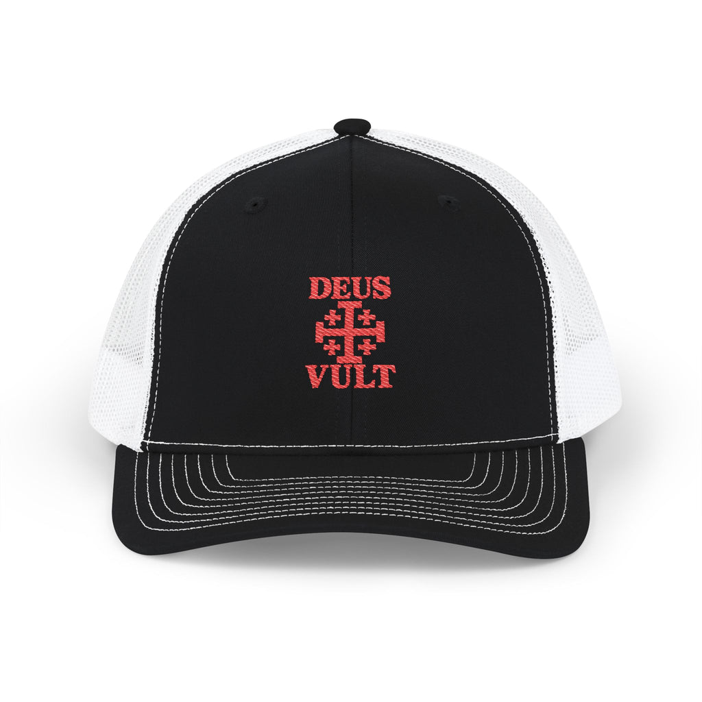Deus Vult Jerusalem cross trucker cap