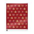 Burrito Navideño Christmas wrapping paper in red with ¡Vamos a ver a Jesús!
