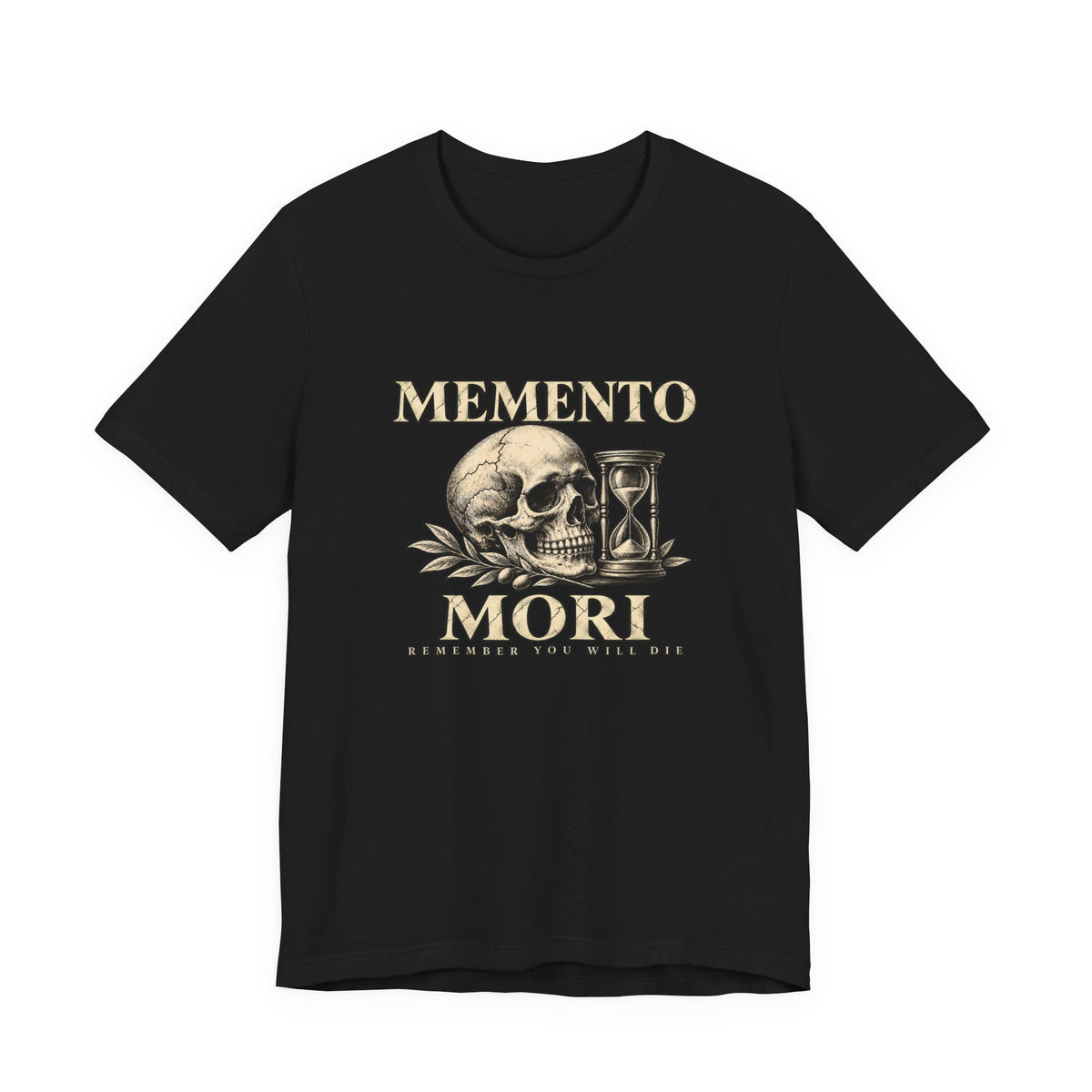 Memento Mori Skull Hourglass Graphic T-Shirt