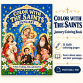 Color With The Saints January Catholic saint coloring book cover